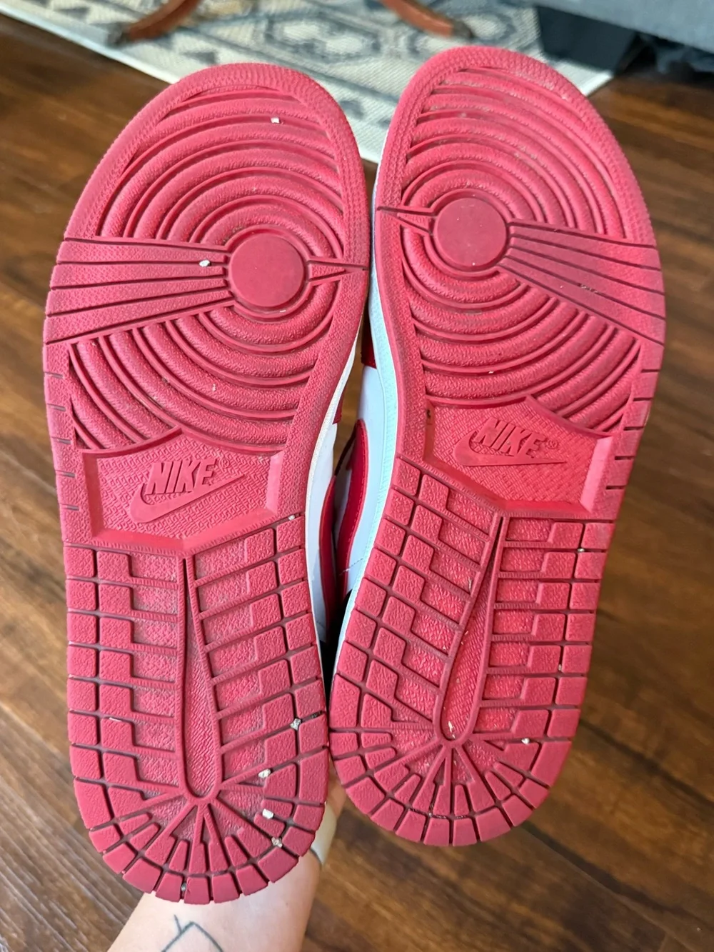 Air Jordan 1 Low BULLS White/Gym Red-Black size 11